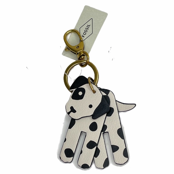 Fossil Sofia Key Dalmatian Key Chain, White, black - Picture 2 of 6
